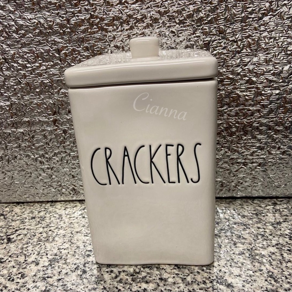 Rae Dunn Square Crackers Canister